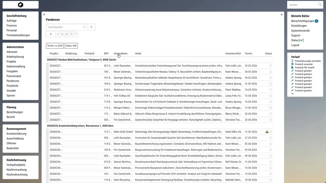 Workflow Pendenzen Demo