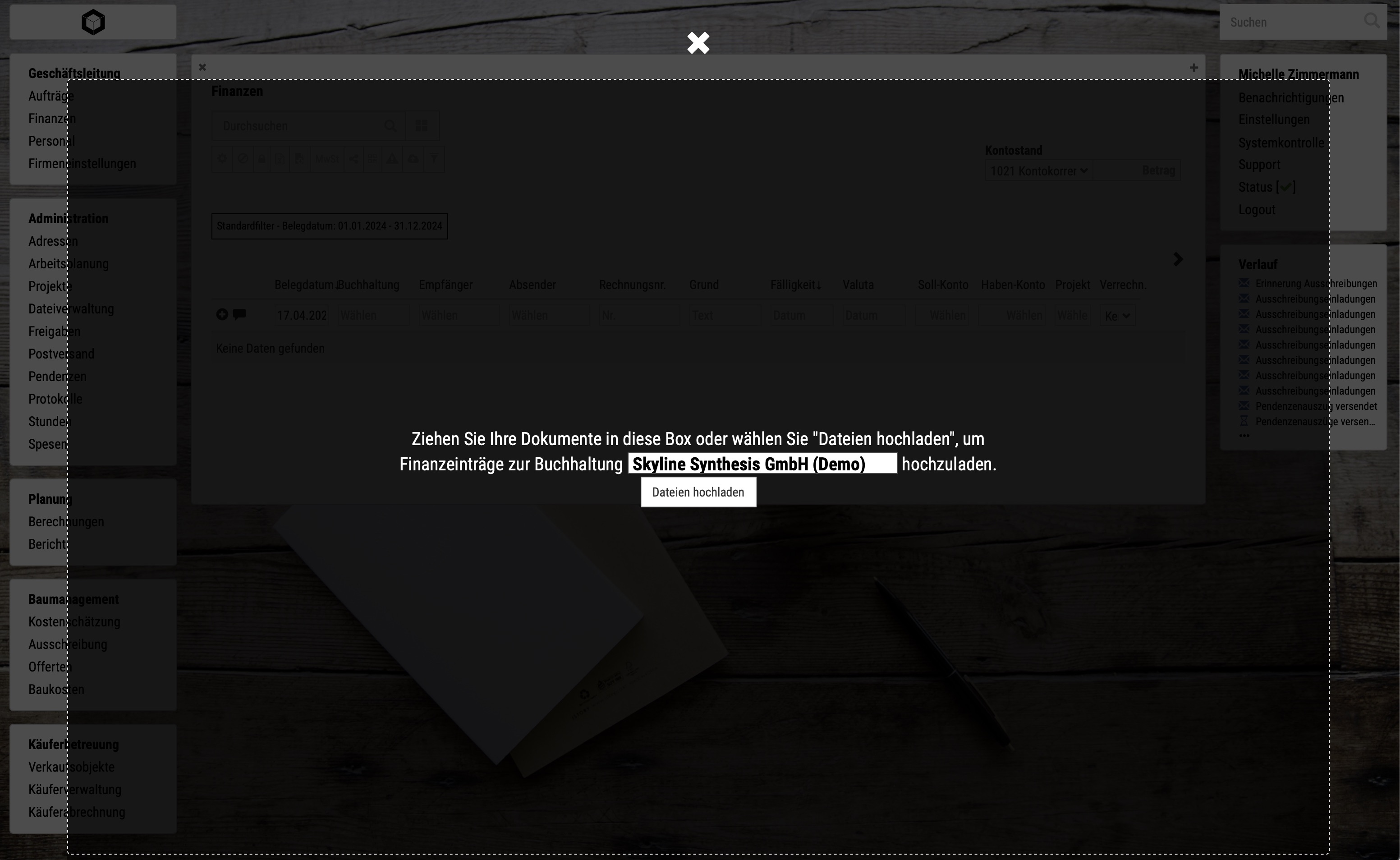 Screenshot Finanzbuchhaltung
